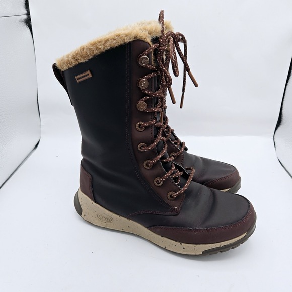 Chaco Shoes - Chaco Mohagany Brown Leather Women's Boots‎ Size 6